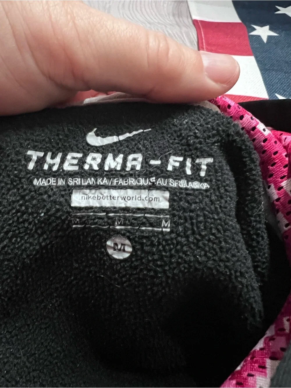 Nike Girls Youth M Therma-FIT Just Do It Hoodie Black Gray Pink 520529-010